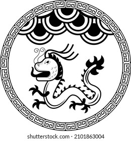 Dragon dance and Lion dance Concept Vector Icon Design, Traditional Chinese Culture Symbol, Year of the Tiger 2022 Sign, China Travel Guide Stock Illustration