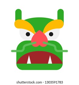 Dragon dance vector, Chinese lunar new year flat style icon