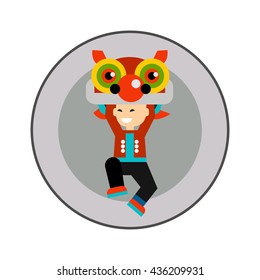 Dragon Dancer Vector Icon