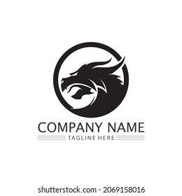 Dragon Design Logo Vector Icon Illustration Design Logo Template Fantasy Animals