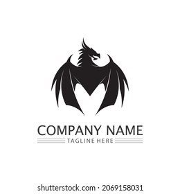 Dragon Design Logo Vector Icon Illustration Design Logo Template Fantasy Animals