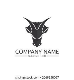 Dragon design logo vector icon illustration design logo template fantasy animals