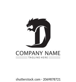 Dragon design logo vector icon illustration design logo template fantasy animals