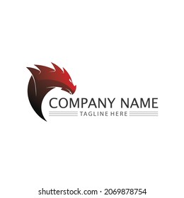 Dragon design logo vector icon illustration design logo template fantasy animals