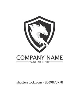 Dragon Design Logo Vector Icon Illustration Design Logo Template Fantasy Animals