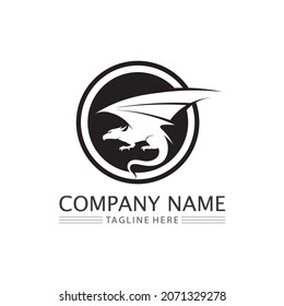 Dragon design logo vector icon illustration design logo template fantasy animals