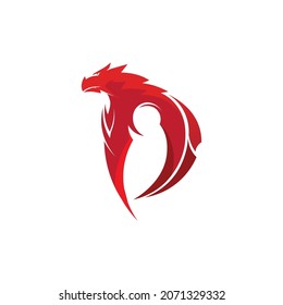 Dragon design logo vector icon illustration design logo template fantasy animals
