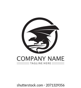 Dragon design logo vector icon illustration design logo template fantasy animals