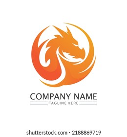 Dragon design logo vector icon illustration design logo template fantasy animals