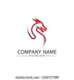 Dragon design logo vector icon illustration design logo template fantasy animals