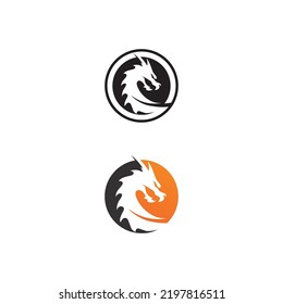 Dragon design logo vector icon illustration design logo template fantasy animals