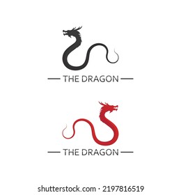Dragon design logo vector icon illustration design logo template fantasy animals