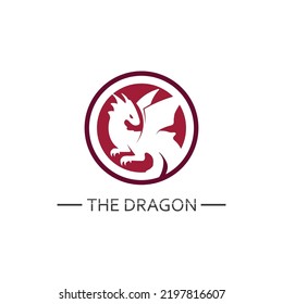 Dragon design logo vector icon illustration design logo template fantasy animals