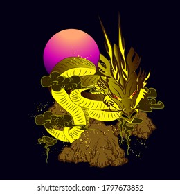 dragon design for sukajan is mean japan traditional cloth or t-shirt  Embroidery Men T-shirts Summer Casual Short Sleeve Hip Hop T Shirt Streetwear