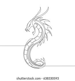 Dragon Design Vector with Continuous Line Style