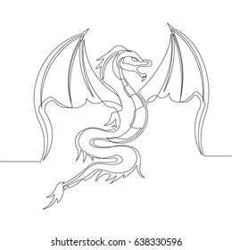Dragon Design Vector with Continuous Line Style