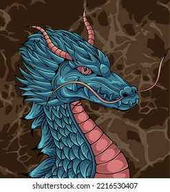 Dragon detailed half body vector design, this is an ideal vector illustration for mascots and tattoos or T-shirt graphics
