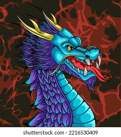 Dragon detailed half body vector design, this is an ideal vector illustration for mascots and tattoos or T-shirt graphics
