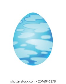 Dragon dinosaur egg with decorative pattern. Dino cartoon egg-shell. Whole painted egg icon. Vector spotted glossy egg-shaped of bird or animal
