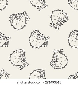 dragon doodle seamless pattern background