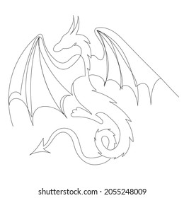 dragon drawing by one continuous line