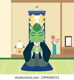Dragon Drinking New Year Green Tea