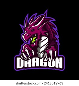 dragon e sport logo vector concept