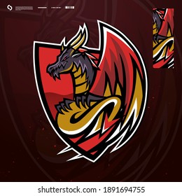 Dragon E Sport Mascot Logo Vector. Animal