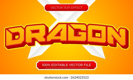 Dragon editable text font effect 3d text for Gaming title with Sword Background