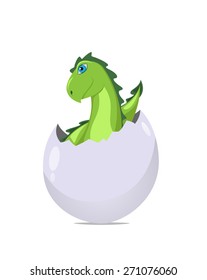 Dragon in the egg. Illustration. Isolated on white background