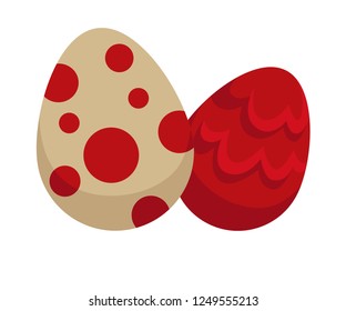 Dragon eggs in shell prehistoric baby creature cartoon