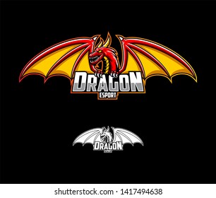 Dragon emblem logo, dragon esport logo gaming, dragon vector