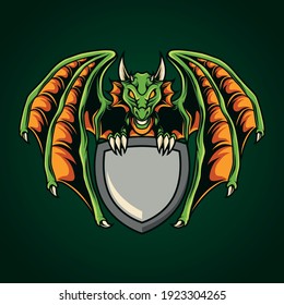 Dragon emblem template vector illustration