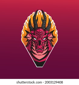 dragon esport gaming logo mascot