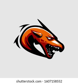 Dragon esport gaming mascot logo vector