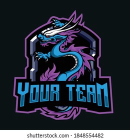 Dragon esport logo design vector