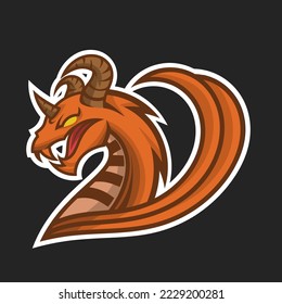 dragon e-sport logo design. vector design and illustration. for esport logo, tshirt design and others