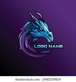 dragon esport logo, design vector, mascot, illustration