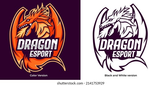 diseño de mascota del logotipo de dragon esport