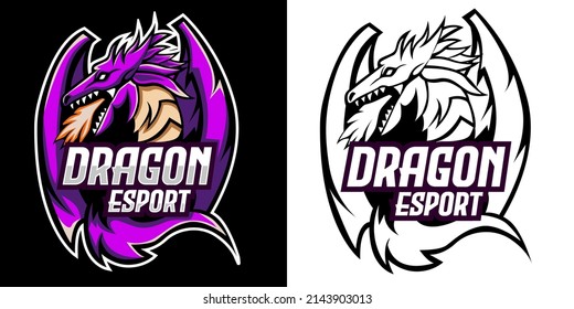 diseño de mascota del logotipo de dragon esport