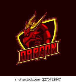 Dragon E-Sport Logo. Dragon Mascot Logo Design Vector Mascot template. Dragon E-sport Logo Design, symbol, icon collection vector illustration gaming team