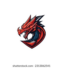 dragon esport logo mascot design