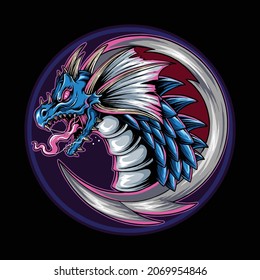 the dragon as an e-sport logo or mascot and symbol look cool