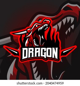 Dragon Esport logo. Suitable for team logo or esport logo and mascot logo, or tshirt design.