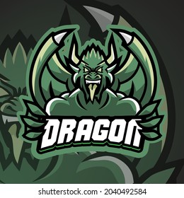 Dragon Esport logo. Suitable for team logo or esport logo and mascot logo, or tshirt design.