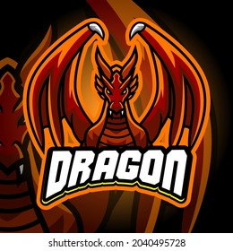 Dragon Esport logo. Suitable for team logo or esport logo and mascot logo, or tshirt design.
