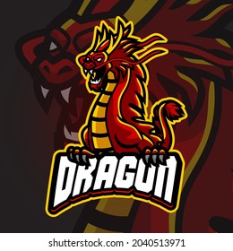 Dragon Esport logo. Suitable for team logo or esport logo and mascot logo, or tshirt design.
