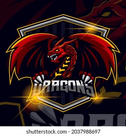 Dragon E-sport Logo Template Design