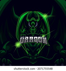 The Dragon E-sport logo vector design template