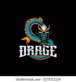 Dragon esport logo vector design mascot. suitable for gamer logos, streamer, sticker, etc.